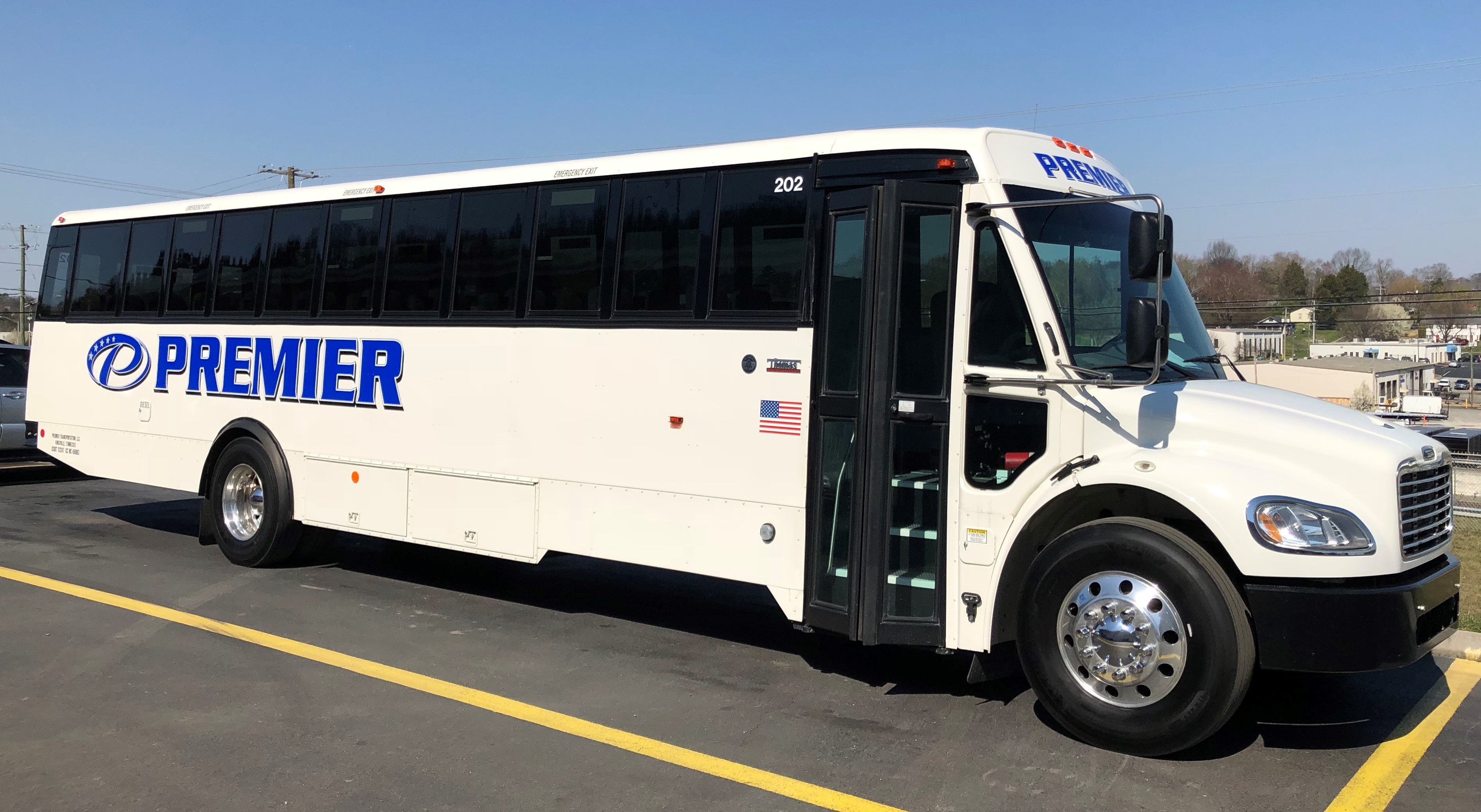 Exterior of Premier Transportation Activity Bus Charter
